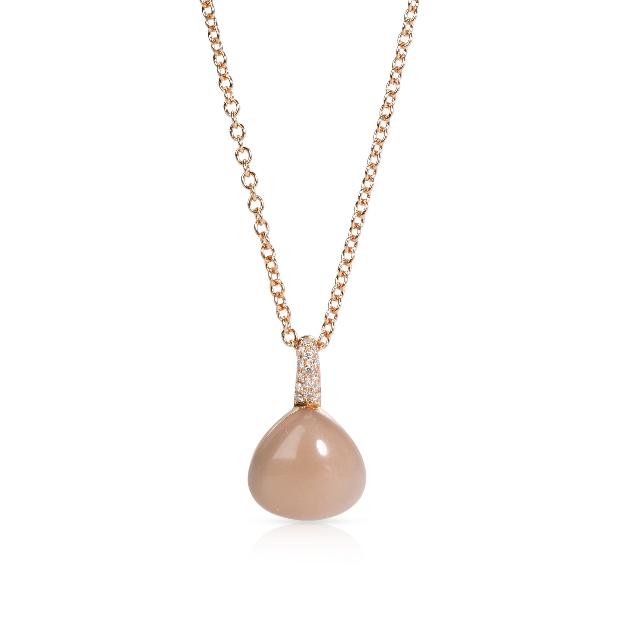 Bucherer Moonstone Diamond Necklace In 18kt Rose Gold 005 Ctw Bucherer Moonstone Diamond Necklace In 18kt Rose Gold 005 Ctw